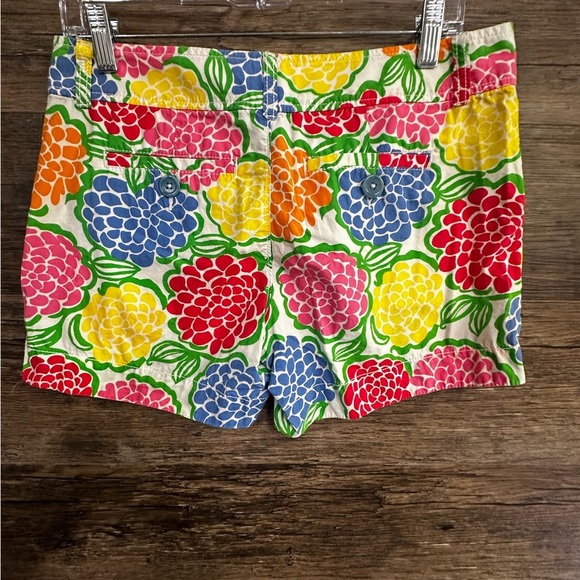 Lilly Pulitzer Vibrant Red and Yellow Floral Shorts - Picture 2 of 5
